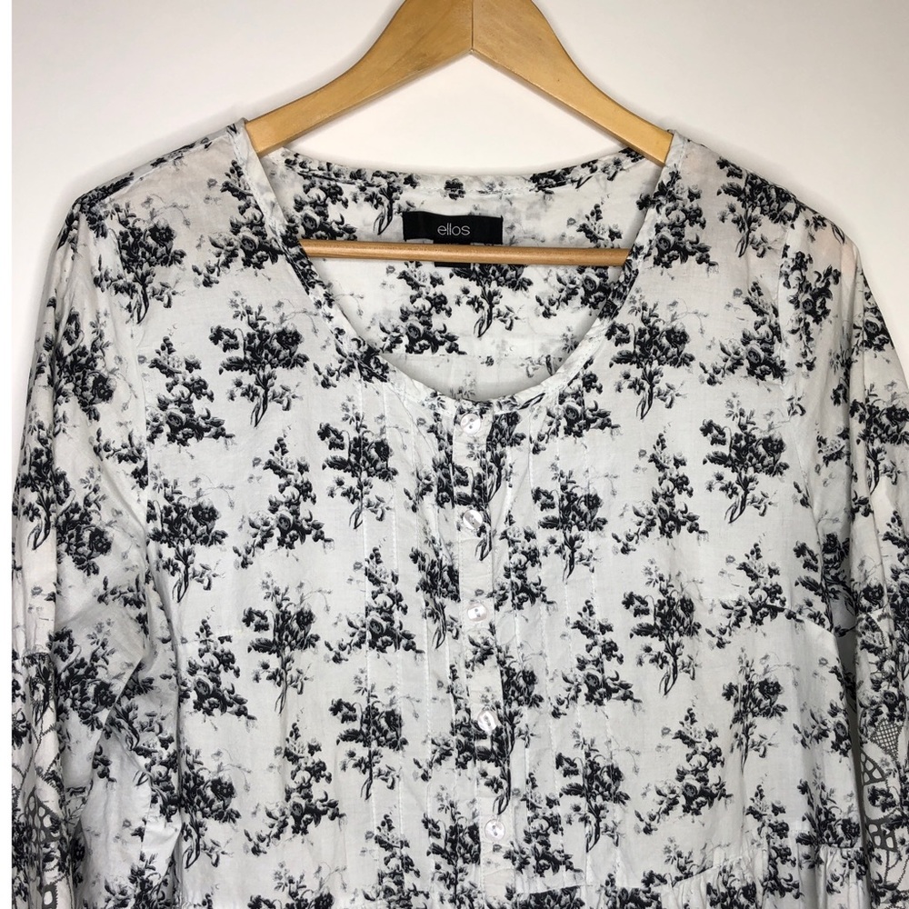 Ellos Floral Button Down Tunic - Medium - image 7